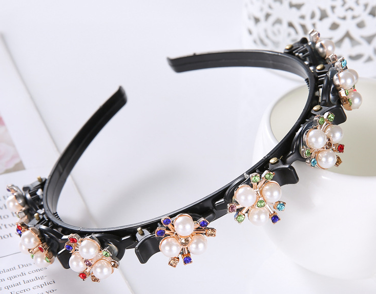 Pearl Hairband Lazy Hair Card