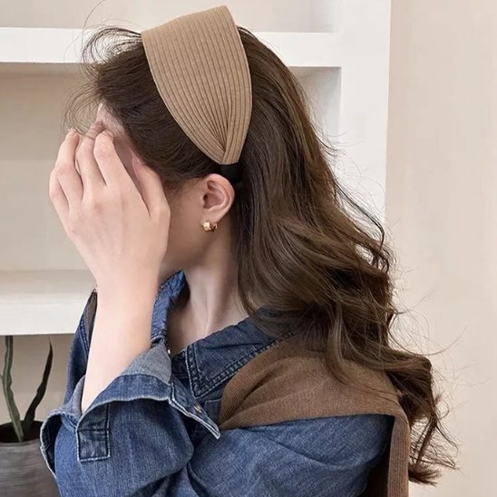 Bandeau cheveux beige