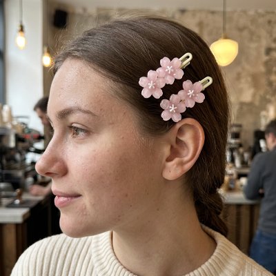Barrette  à   cheveux   fleur  de  cerisier