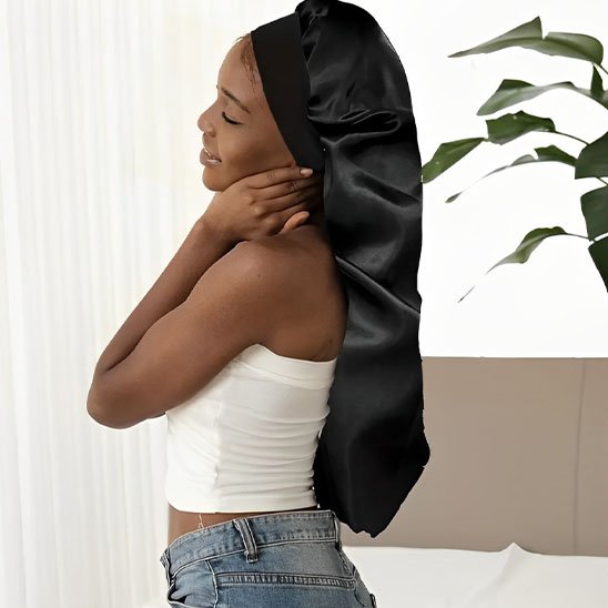 Bonnet de nuit en soie long