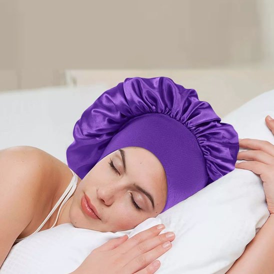Bonnet de nuit soie anti frisottis