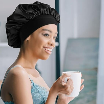 Bonnet de nuit soie cheveux long