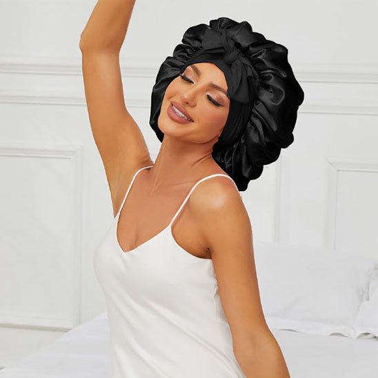 Bonnet de nuit soyeux
