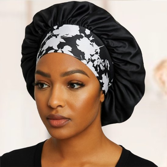 Bonnet en satin pour le bain 