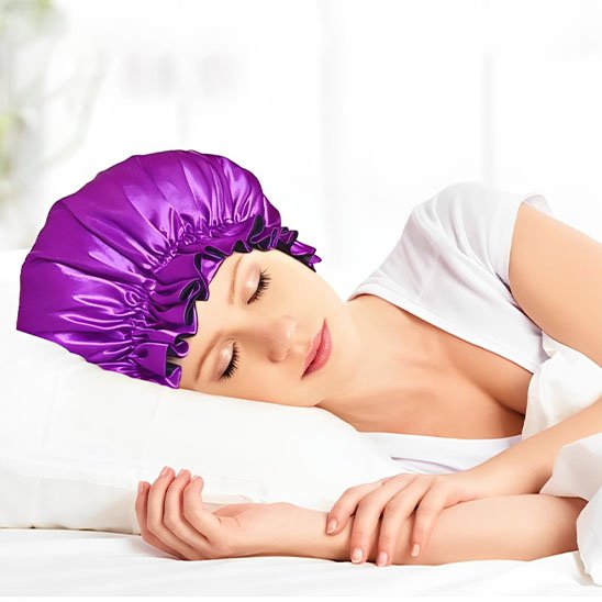 Bonnet en soie pour cheveux de nuit
