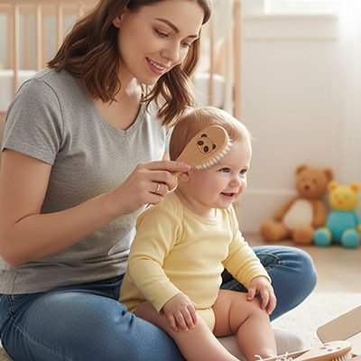 Brosse  cheveux  pour  bebe  apaisant