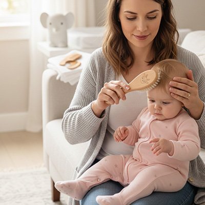 Brosse  cheveux  pour  bebe   avec  motif