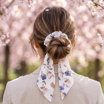 Chouchou pour les cheveux retombe gracieusement 