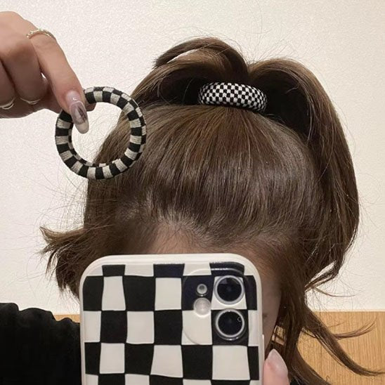 élastique cheveux à carreaux 