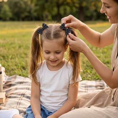 Elastique cheveux avec motif 