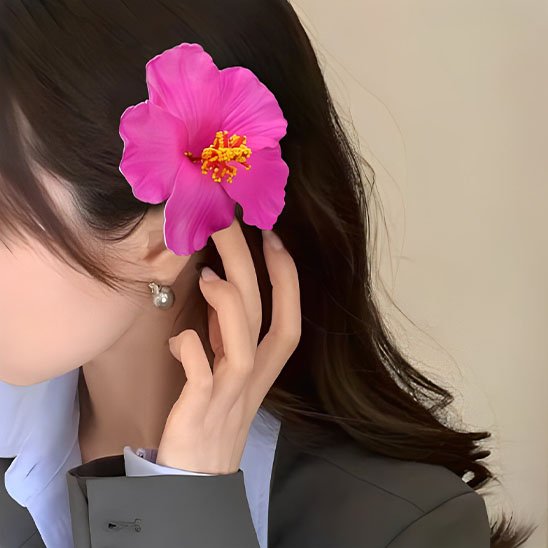 pince à cheveux fleur de  coton